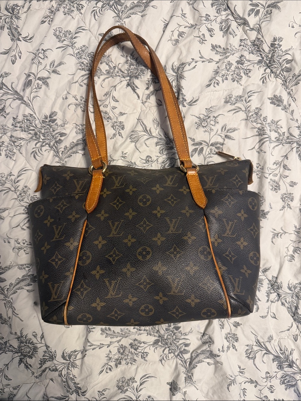 Louis Vuitton Monogram Canvas Shoulder Bag in Brown and Tan